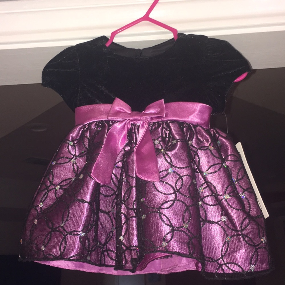Black and fuschia infant formal dress
